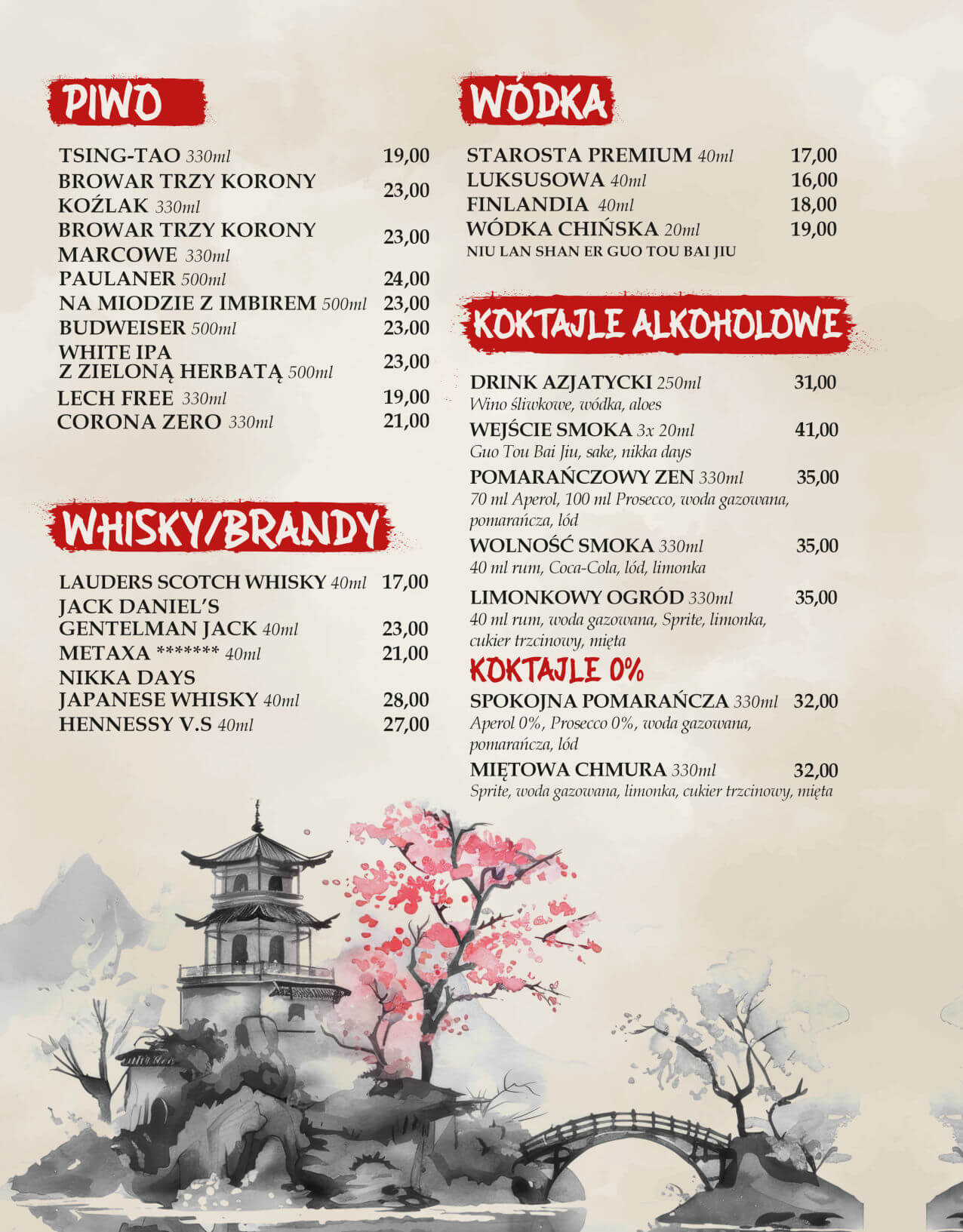 menu Złoty Imbir karta nr 16