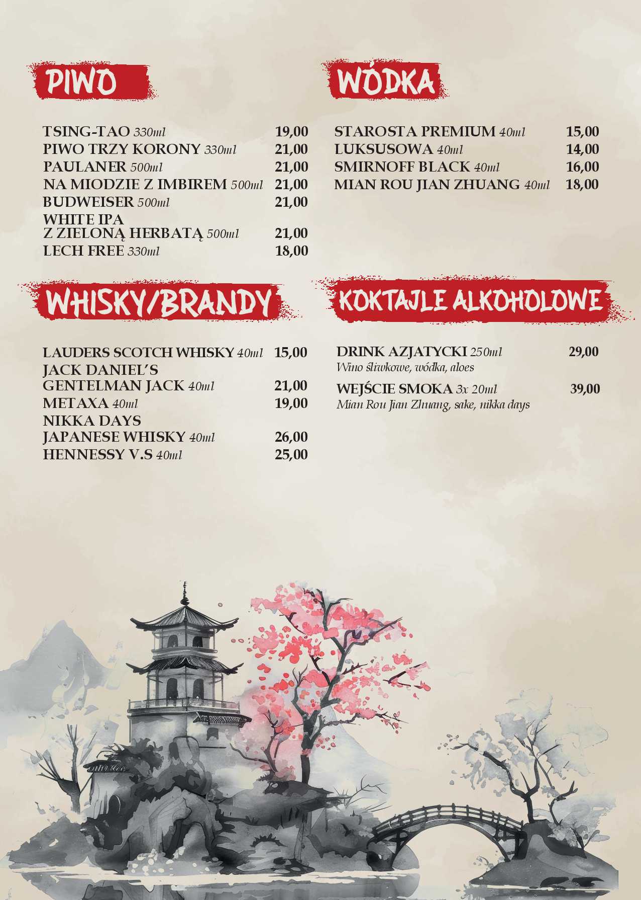 menu Złoty Imbir karta nr 16
